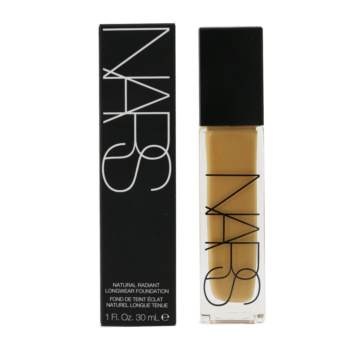 NARS Natural Radiant Longwear Foundation in #Valencia, a full coverage formula for medium skin with peach undertones, offers lasting hydration.