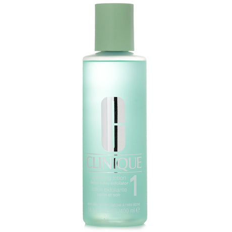 Clinique Clarifying Lotion 1 - 400ml, gentle exfoliator for dry/sensitive skin, removes makeup, hydrates, promotes a radiant glow.