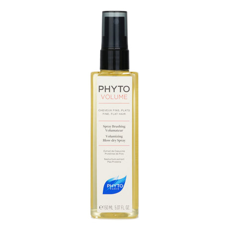 Lightweight volumizing spray that adds body and energy to fine, flat hair while protecting against blow dryer heat.