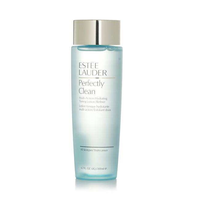 Estee Lauder Perfectly Clean Multi-Action Toning Lotion in 200ml, a 2-in-1 toner and exfoliator for radiant skin.