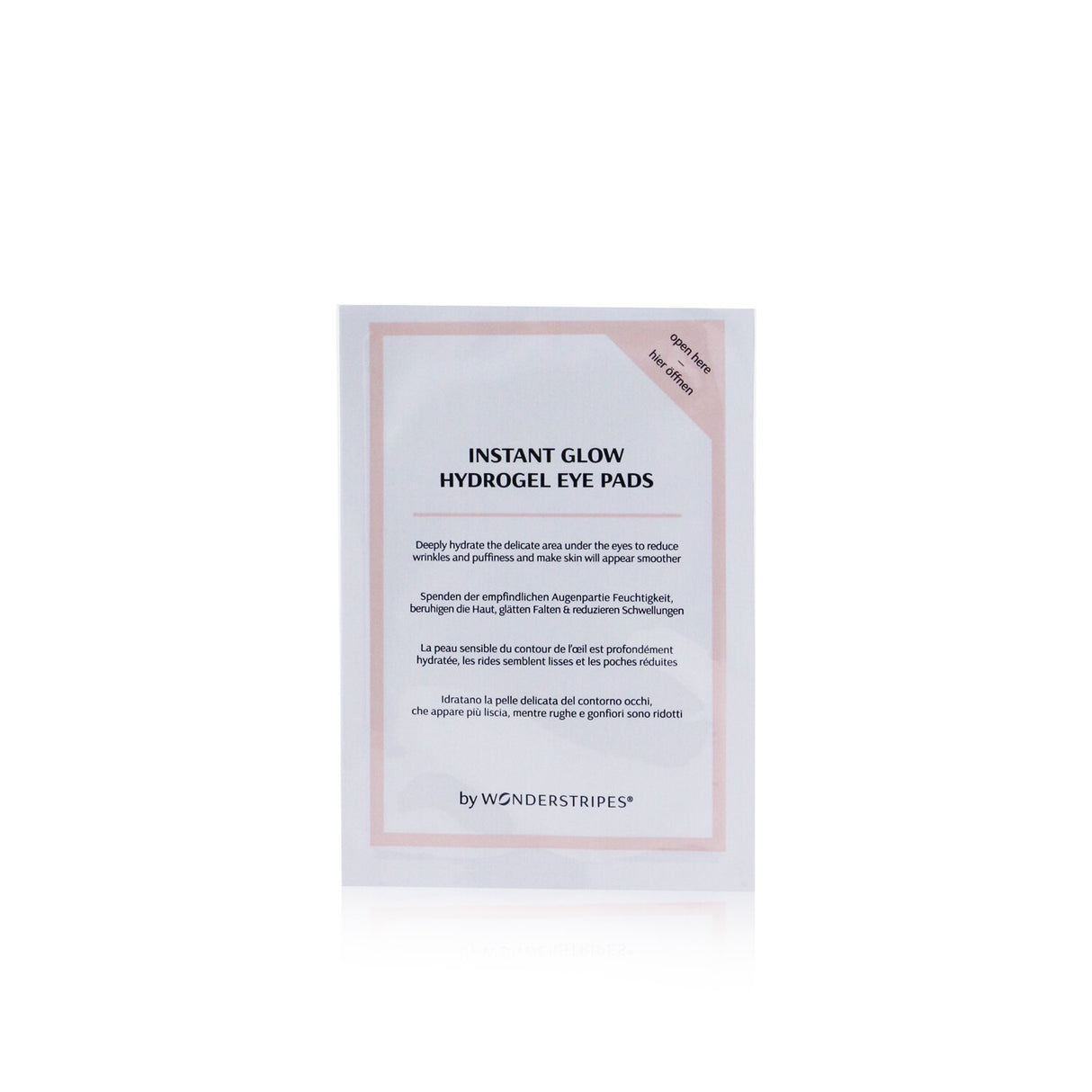 WONDERSTRIPES Instant Glow Hydrogel Eye Pads, rejuvenating, hydrating pads for brightening dark circles and reducing puffiness.