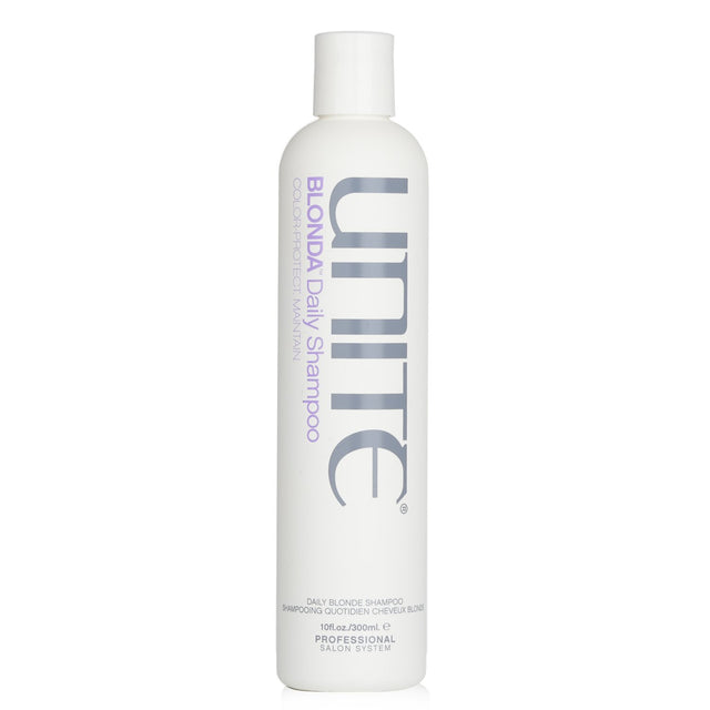 Unite BLONDA Daily Shampoo 300ml revitalizes blonde hair, cleanses gently, and enhances shine without dulling color.