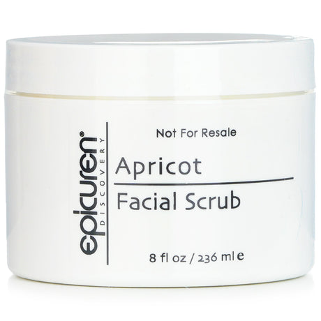Luxurious Epicuren Apricot Facial Scrub in salon size, perfect for exfoliating and hydrating dry and normal skin types.
