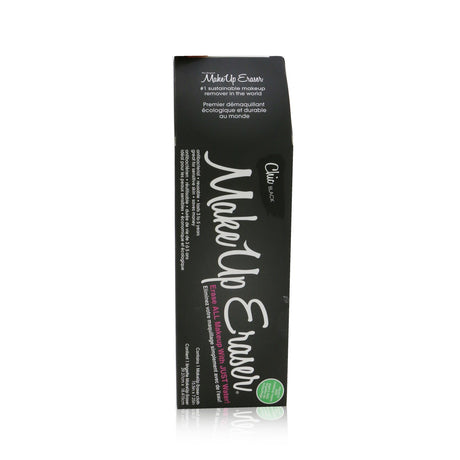 Reusable Chic Black Makeup Eraser Cloth, eco-friendly, dual-sided for makeup removal and gentle exfoliation.