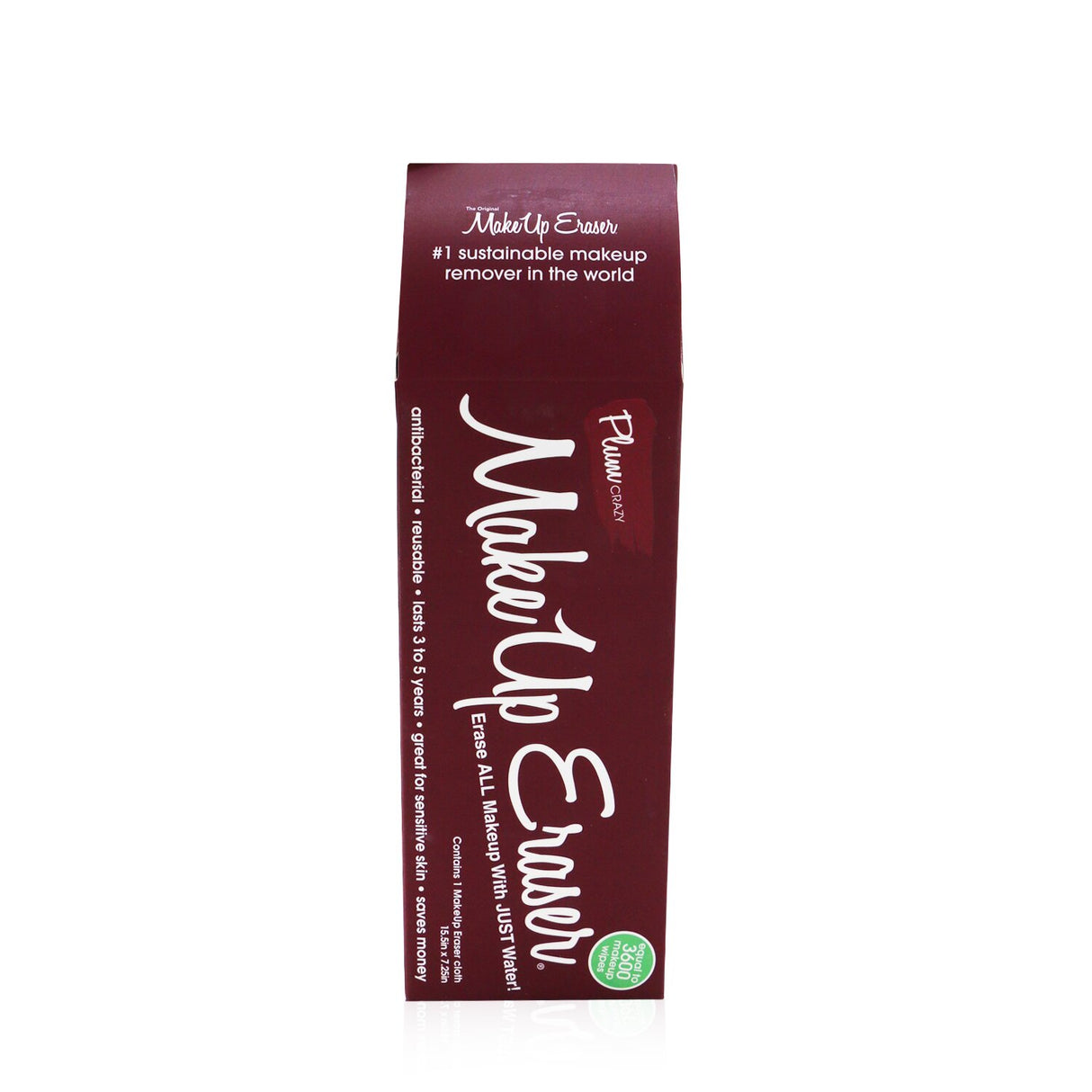 Plum Crazy MakeUp Eraser Cloth for gentle, chemical-free makeup removal and exfoliation, lasting up to 1,000 washes.