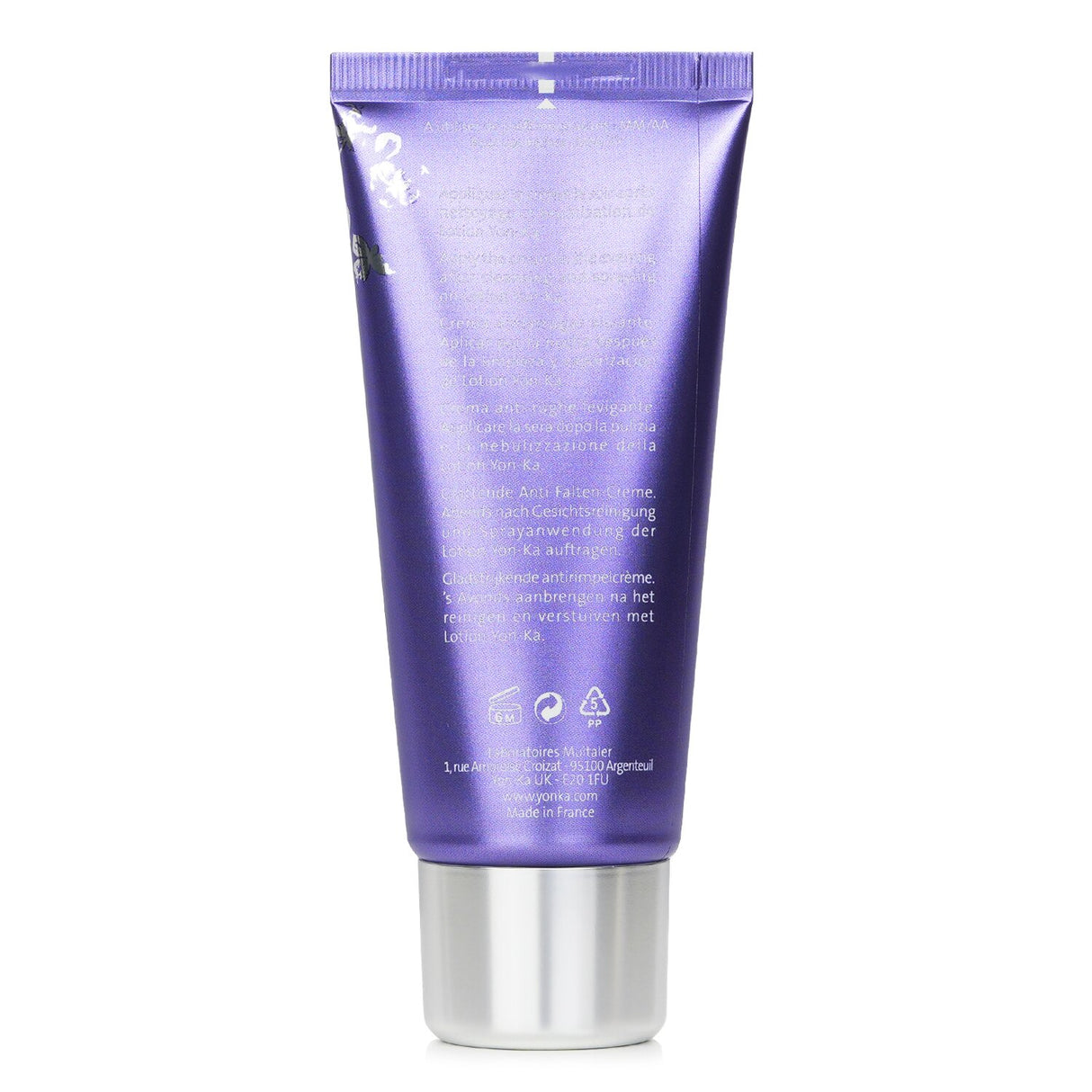 Anti-wrinkle night cream with elastin peptides, shea butter, and Vitamin C for rejuvenating mature skin.