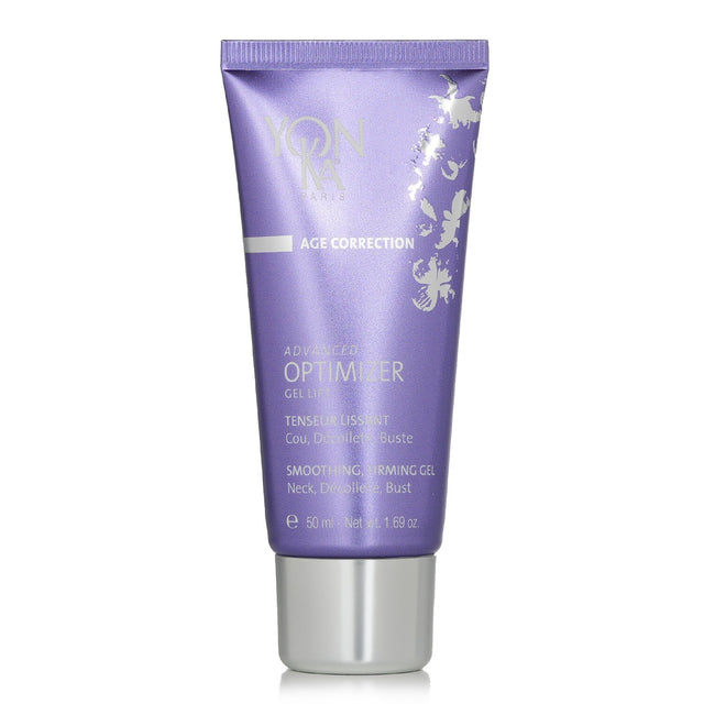 Hydrating firming gel with hibiscus peptides for lifting neck, décolleté, and bust, promoting youthful, contoured skin.