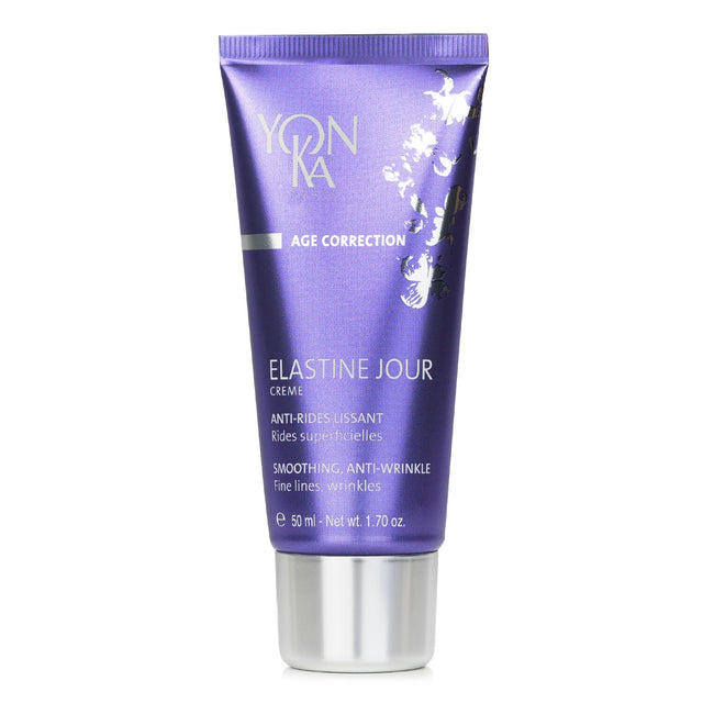 Yonka Age Correction Elastine Jour Creme in jar, offers anti-wrinkle benefits with elastin peptides for smoother, youthful skin.