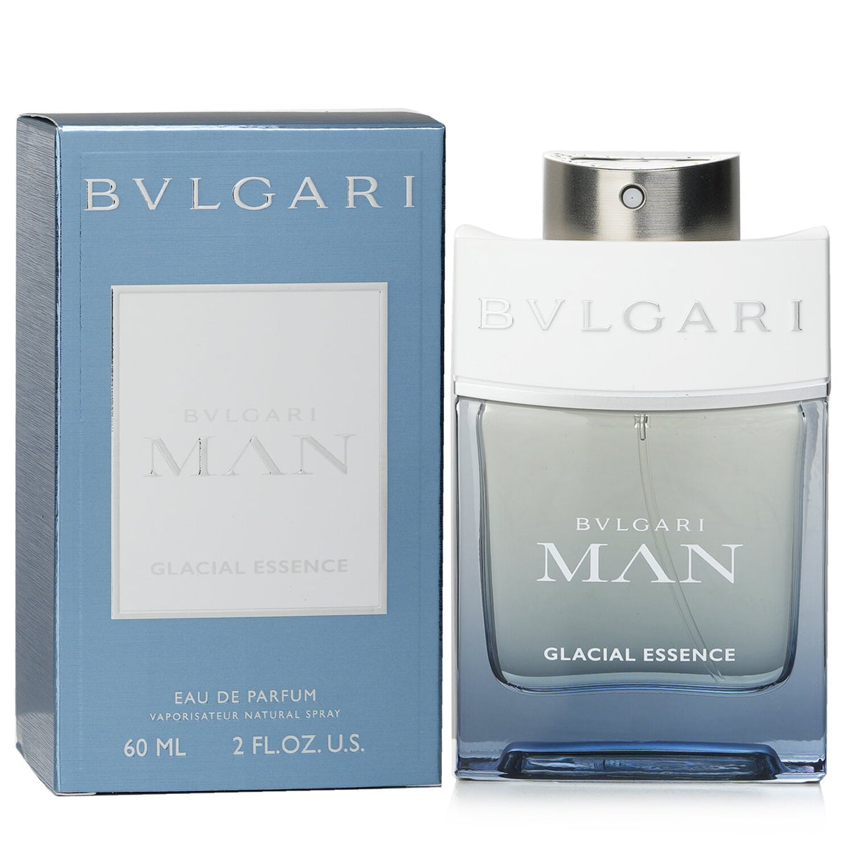 Bvlgari Man Glacial Essence Eau De Parfum, a fresh and warm fragrance for men, 60ml, perfect for any occasion.