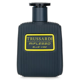 Trussardi Riflesso Blue Vibe Eau De Toilette Spray in a sleek 50ml bottle, featuring an oriental woody fragrance for men.