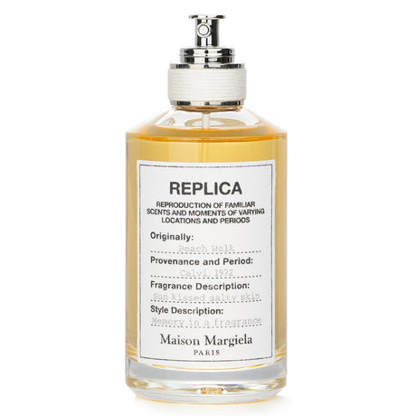 Maison Margiela's Beach Walk Eau De Toilette Spray offers a floral fruity scent, evoking summer with notes of Lemon, Coconut, and Musk.