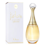 Elegant 100ml bottle of Christian Dior J'Adore Infinissime Eau De Parfum, featuring creamy oriental floral notes for confident women.