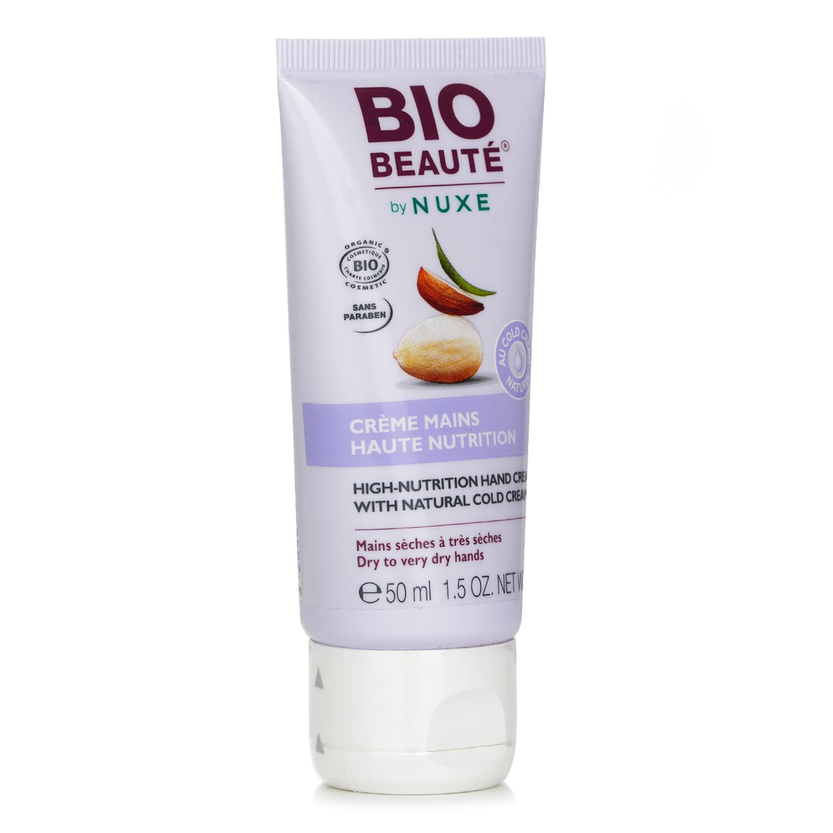 High-nutrition hand cream with natural cold cream and shea butter, ideal for deeply hydrating dry to very dry hands.
