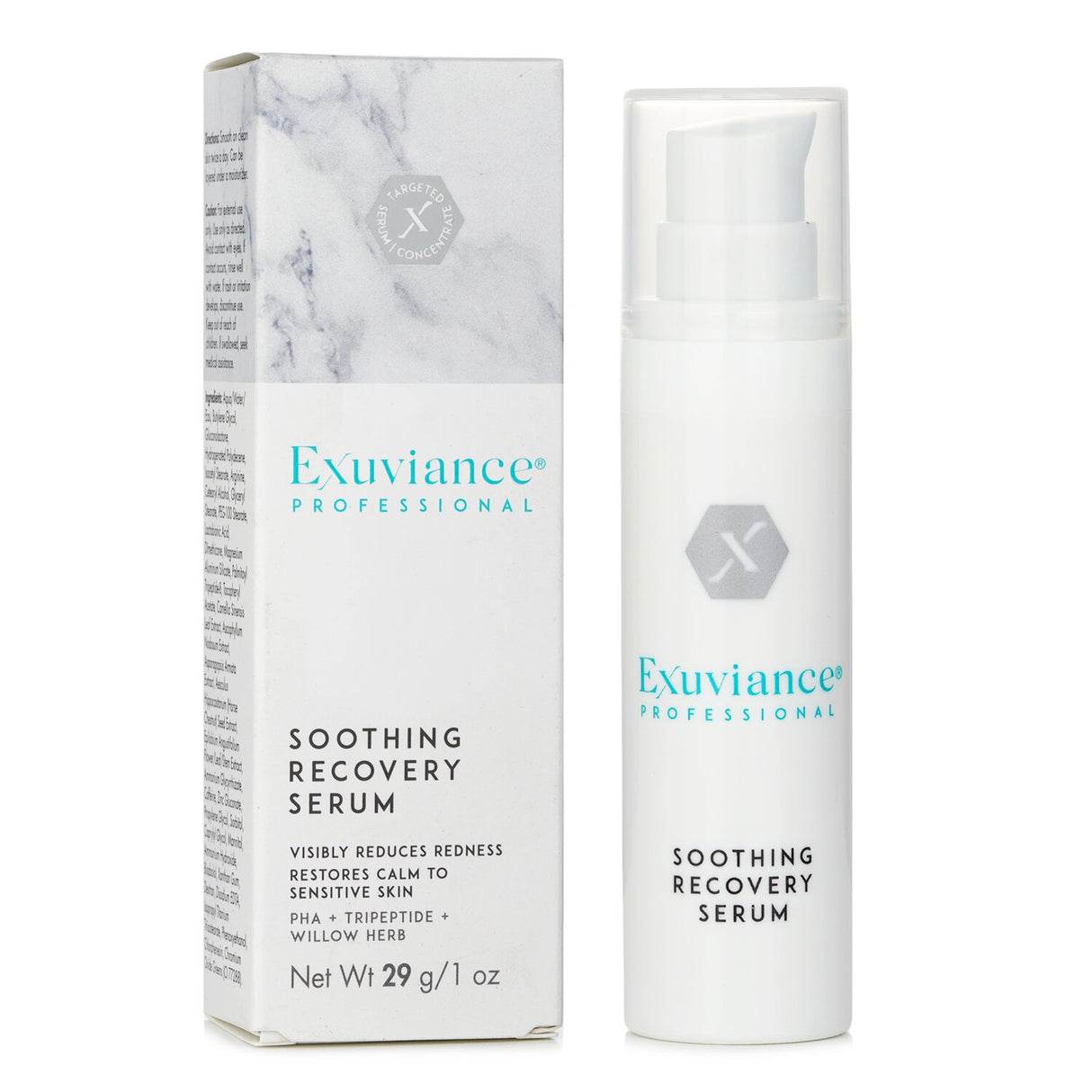 Soothing Recovery Serum in a 1oz bottle, enriched with botanicals to reduce redness and calm reactive skin.