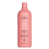 Aveda Nutriplenish Shampoo light moisture, 1000ml; vegan, 94% natural, with coconut oil and mango butter for hydration.