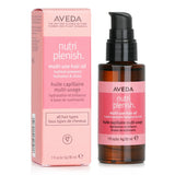 Aveda Nutriplenish Multi-Use Hair Oil in 30ml, a vegan, nutrient-rich oil for hydration, shine, and versatile hair care.