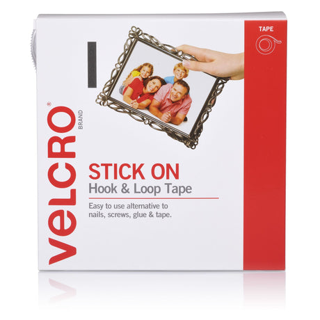 VELCRO® Brand Hook & Loop Fasteners in white, 20mm x 5m, perfect for secure, reusable fastening and organization.