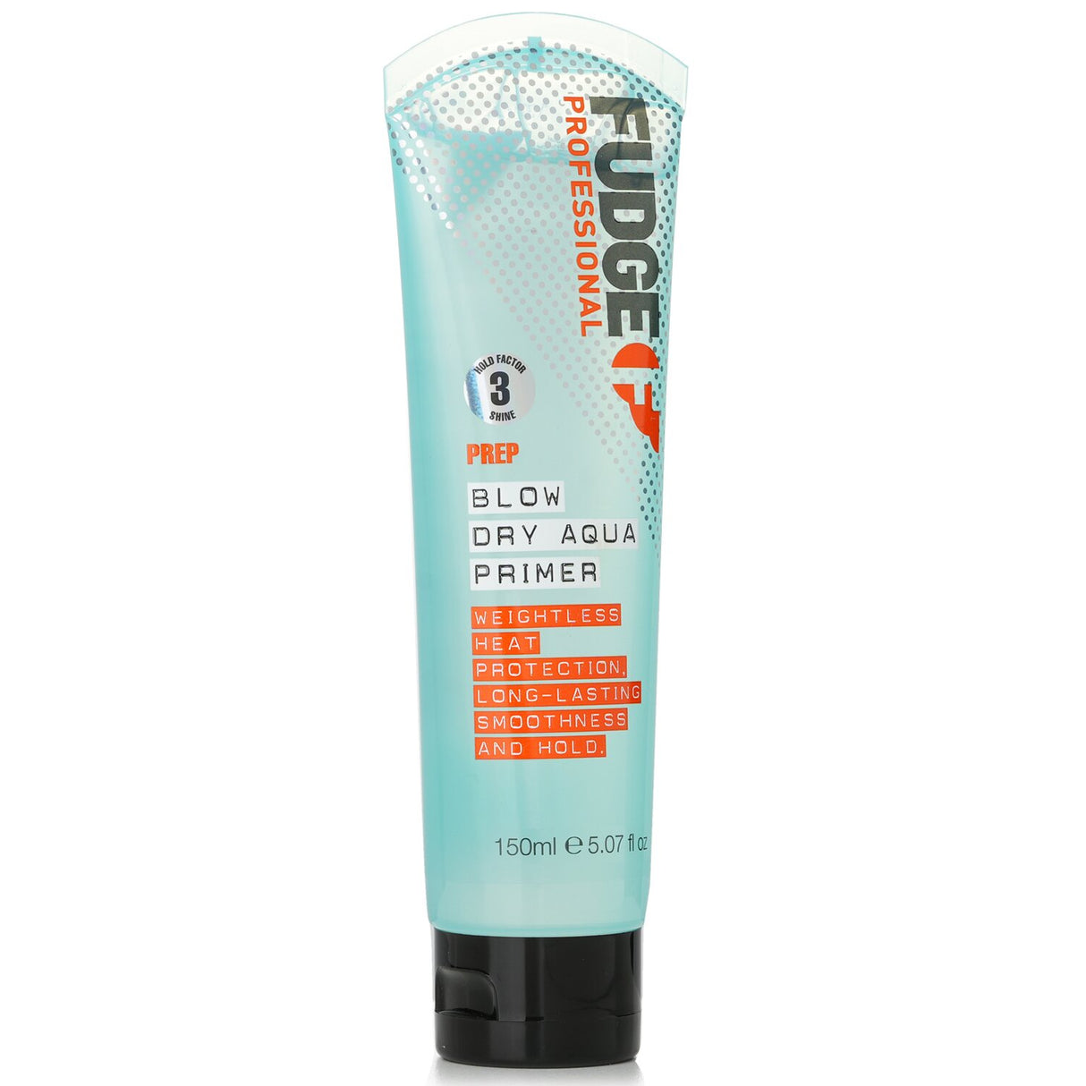 Fudge Prep Blow Dry Aqua Primer, 150ml, for frizz-free hair with hold, infused with Hyaluronic Acid and heat protection.