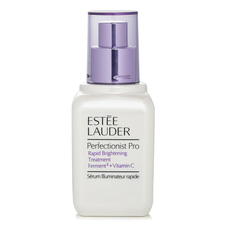 Estee Lauder Perfectionist Pro serum in 50ml bottle, brightens skin, evens tone, lightweight, oil-free, dermatologist-tested.