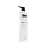 Luxurious purple conditioner for blonde hair, neutralizes brassiness, enriches with keratin, lavender, and proteins for shine and resilience.