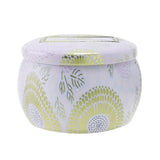 Decorative Voluspa Mini Tin Candle featuring Panjore Lychee scent in an ornate, Japanese-inspired tin with a 25-hour burn time.