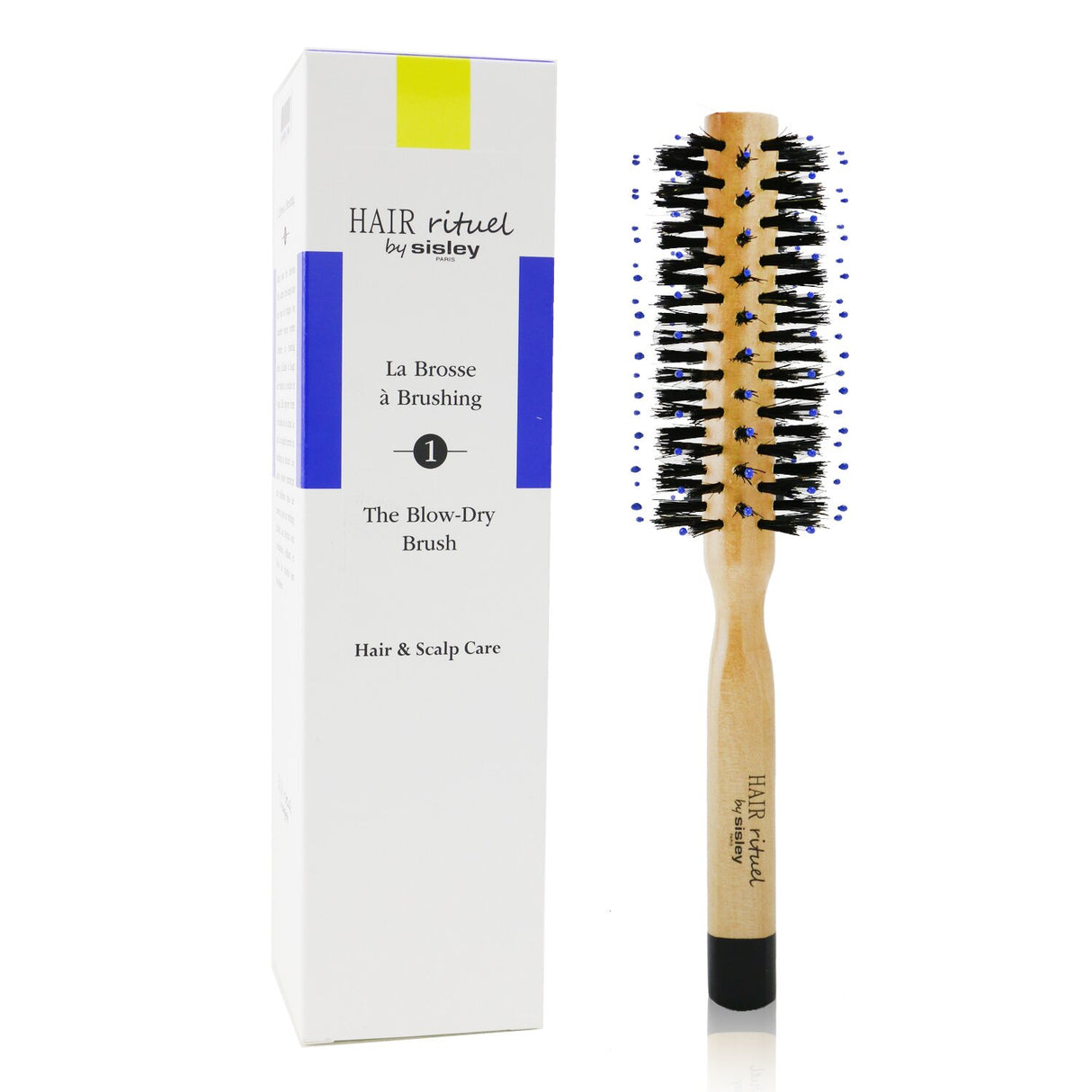 Medium-diameter blow-dry brush for fine to medium-length hair, made with wild boar hair for gentle styling and added volume.