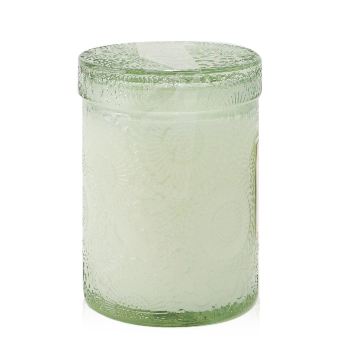 Hand-poured candle in glass jar, blending French cade wood and lavender for a serene ambiance; 50-hour burn time.