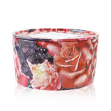 Voluspa 2 Wick Tin Candle in Blackberry Rose Oud with elegant embossed tin, clean burn, and a harmonious floral scent.
