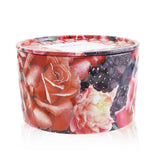 Voluspa 2 Wick Tin Candle in Blackberry Rose Oud, featuring a luxurious coconut wax blend and elegant geometric tin design.