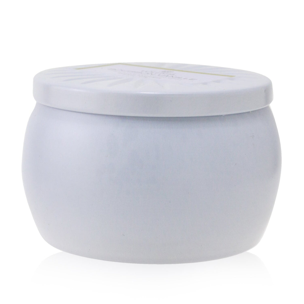 Voluspa Mini Tin Candle in Bourbon Vanille, 127g, showcasing a decorative tin, natural wicks, and a warm vanilla scent.