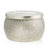 Voluspa Mini Tin Candle in Blond Tabac, 127g, features a warm tobacco and vanilla scent in a decorative Japanese-inspired tin.