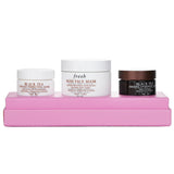 "Fresh Face Mask Set featuring Rose, Black Tea Firming, and Instant Perfecting Masks for vibrant, hydrated skin."