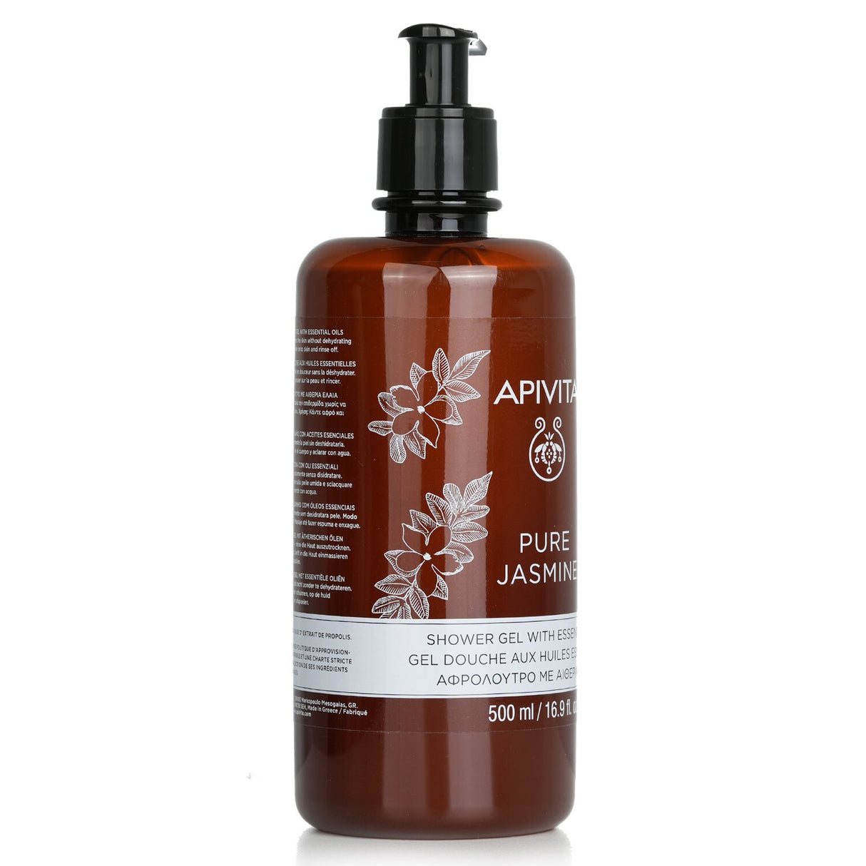 Apivita - Pure Jasmine Shower Gel with Essential Oils - Ecopack  - 500ml/16.9oz