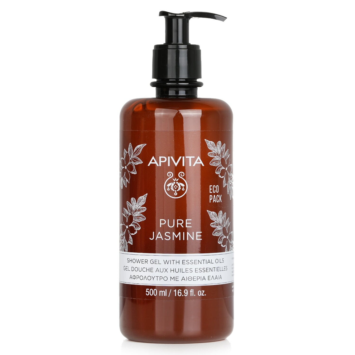 Apivita - Pure Jasmine Shower Gel with Essential Oils - Ecopack  - 500ml/16.9oz