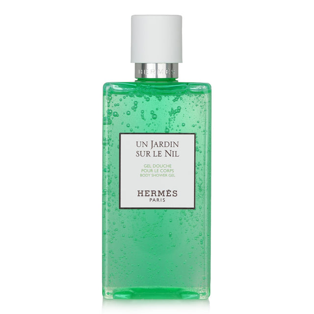 Luxurious Hermes Un Jardin Sur Le Nil Body Shower Gel, 200ml, offers a refreshing cleanse and captivating fragrance for all skin types.