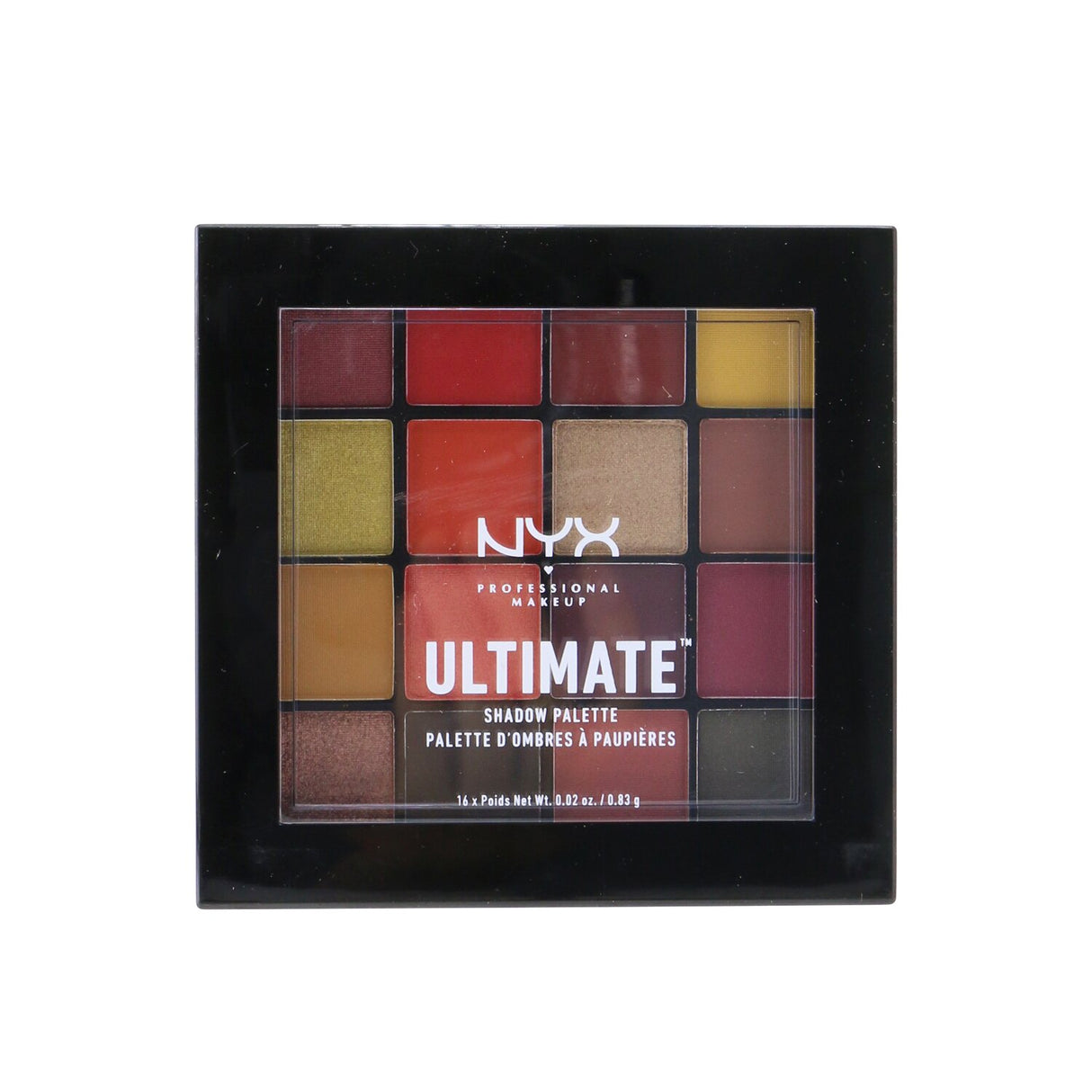 NYX Ultimate Shadow Palette #Phoenix features 16 richly pigmented eyeshadows in bold mattes and shimmering metallics.