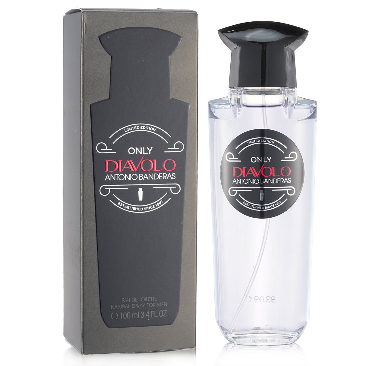 Antonio Banderas Diavolo Only Eau De Toilette Spray 100ml, an oriental spicy fragrance with notes of citrus, leather, and musk.