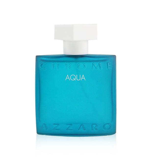 Loris Azzaro Chrome Aqua Eau De Toilette Spray 50ml, a refreshing men's fragrance with notes of citrus, sea, and earthy vetiver.