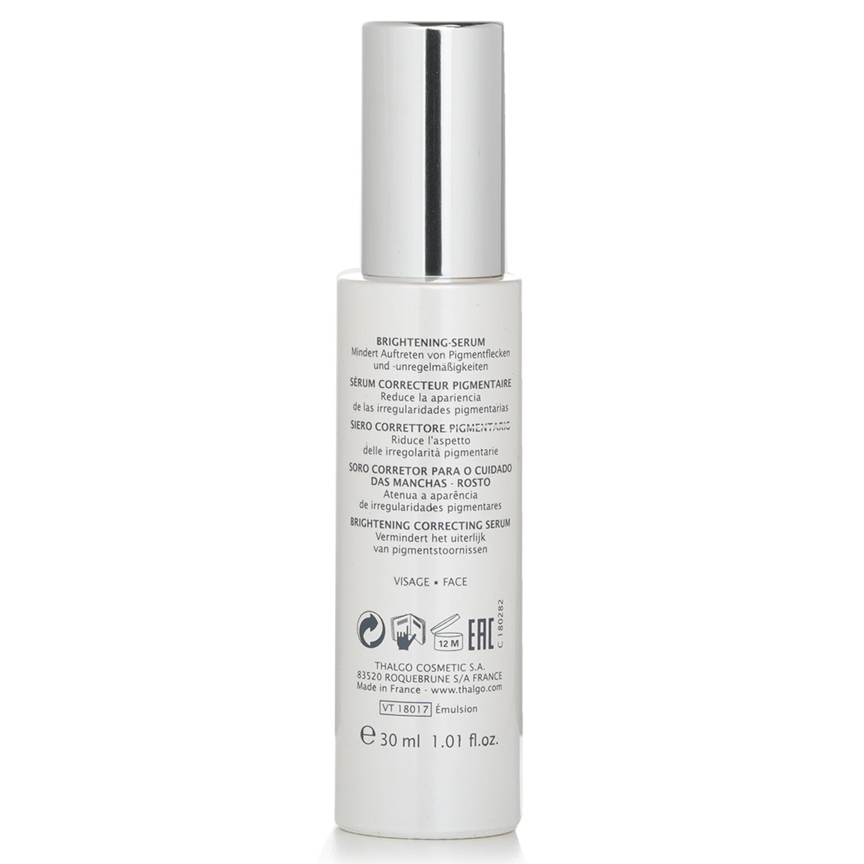 Brightening serum with Brown Algae, Hyaluronic Acid, and gentle peeling for a luminous, even complexion.