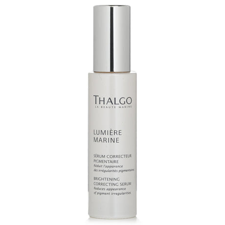 Brightening facial serum with algae extract, combats dark spots, reduces redness, and enhances skin's hydration and luminosity.