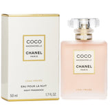 Chanel Coco Mademoiselle L'Eau Privee Night Spray - 50ml bottle featuring an elegant floral scent with mandarin, rose, and white musk.