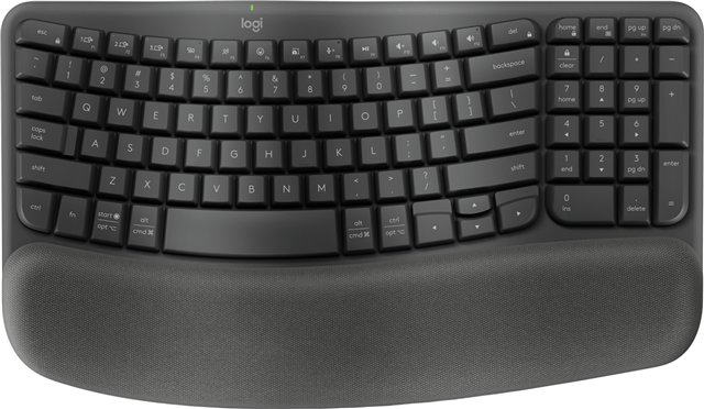 Logitech Wave Keys Wireless Ergo Keyboard - Black