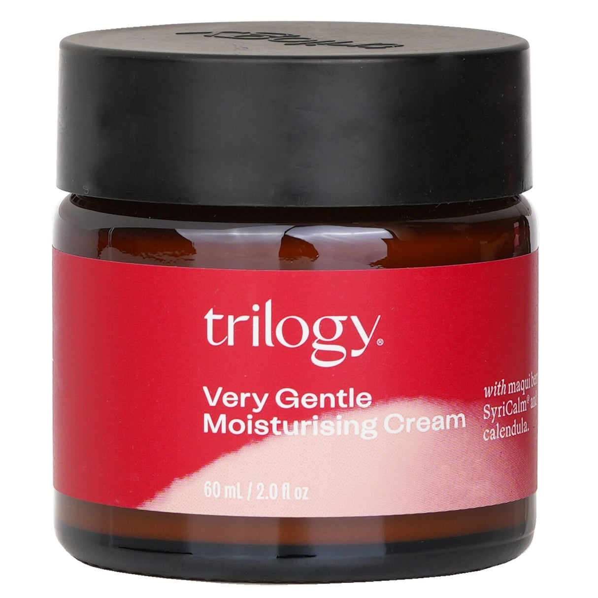 Trilogy Very Gentle Moisturising Cream for sensitive skin, featuring Syricalm, calendula, and hyaluronic acid for hydration.