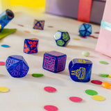 Q Workshop - Happy Birthday - Streamers Dice Set 7