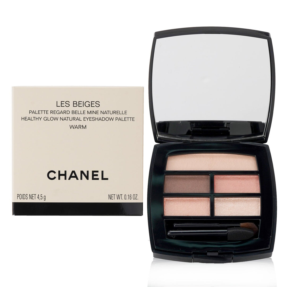 Chanel Les Beiges Warm Eyeshadow Palette features five shades for a natural glow, perfect for versatile eye looks and smooth application.