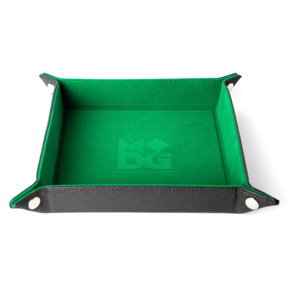 Fanroll: Fold Up Velvet Dice Tray w/ PU Leather Backing: Green