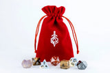 Fanroll: Small Velvet Dice Bag: Red w/ Gold Satin