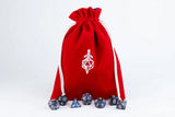 Fanroll: Large Velvet Dice Bag: Red w/ Blue Satin
