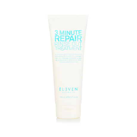 Eleven Australia 3 Minute Repair Treatment in 200ml bottle, restores soft, healthy hair with shea butter and proteins.