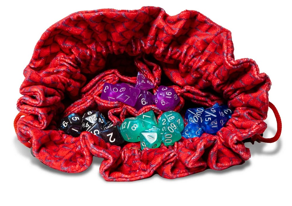 Fanroll: Dragon Storm Velvet Compartment Dice Bag: Red Dragon Scales